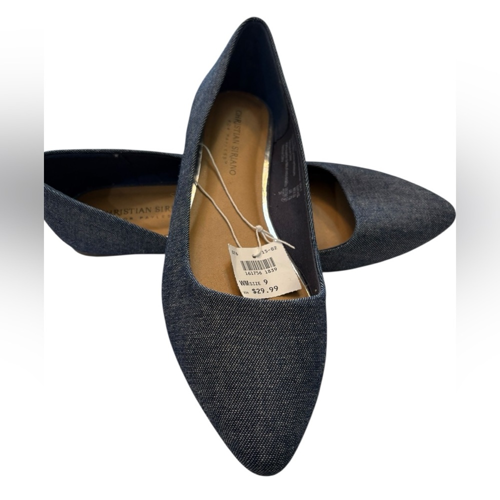 Christian Siriano‎ Dark Blue Denim Flats
